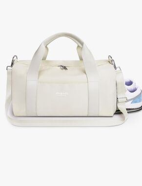 Beige Womens Duffel Bag - Weekend & Gym, Dance. Shoe Compartment - Physni